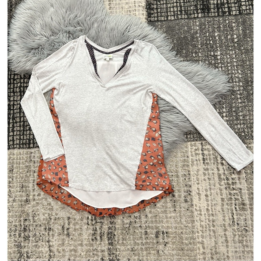 Anthropologie + Porridge Collab Surprise Ending Long Sleeve Duck Top Size Medium